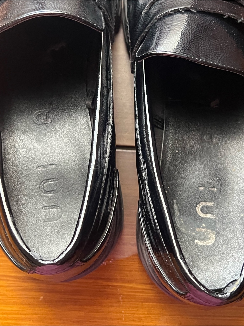 Unisa Women's Black Patent Leather Slip-On Loafers